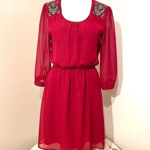 Studio Y Dress w/ shoulder beadwork & open back